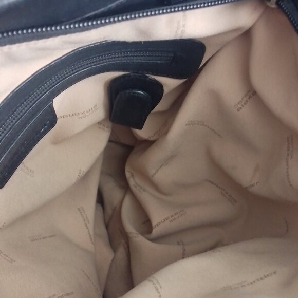 Derek Alexander Soft Black Leather Unisex Organizer Crossbody Bag - Picture 6 of 11